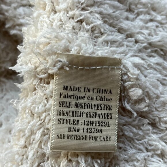 LOVE RICHE Varsity Striped Oversized Chunky Hooded Ballon Sleeve Cream Sweater - Picture 9 of 10